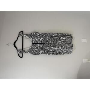 Club Monaco 100% Silk Black and White Trinity‎ Dress Women's 10